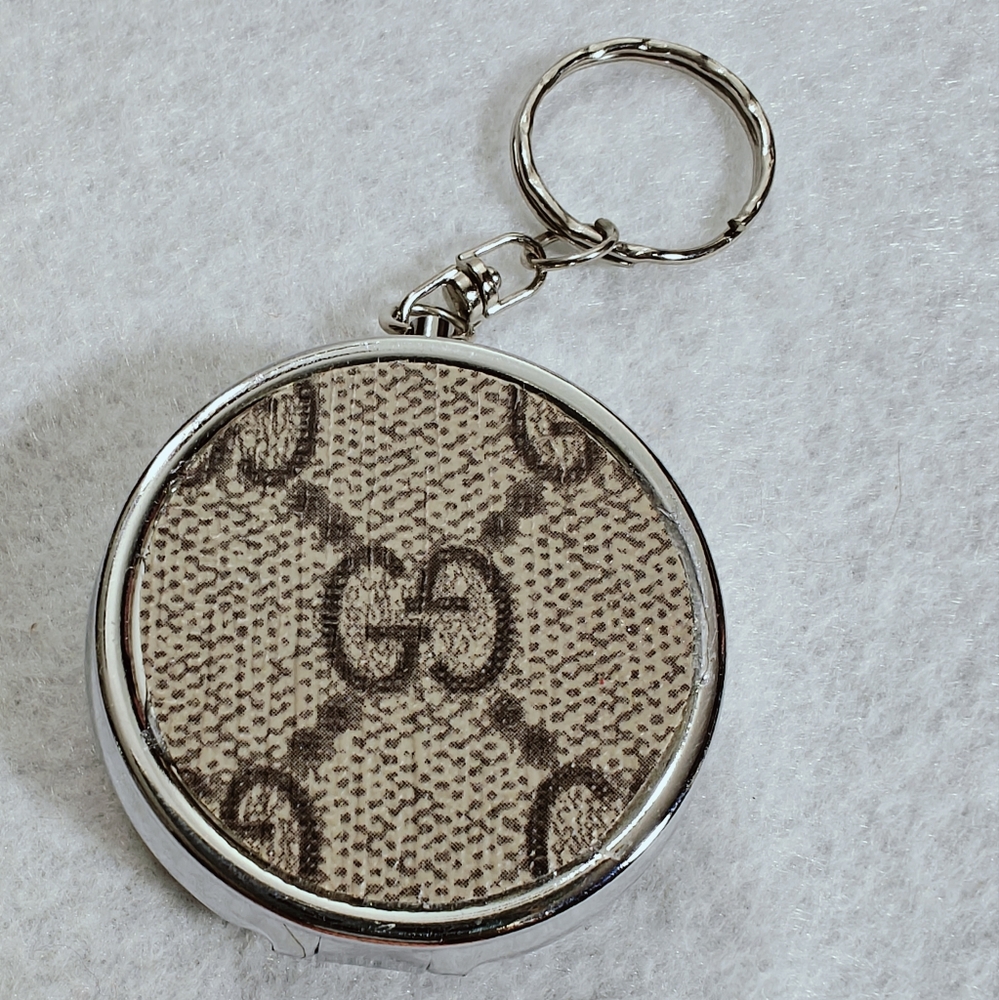 GG Monogram Pill Box Holder Keychain
